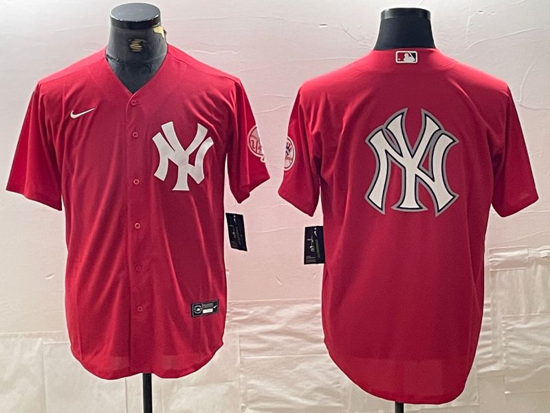 Men New York Yankees Blank Red joint name Nike 2024 MLB Jersey style 16->new york yankees->MLB Jersey